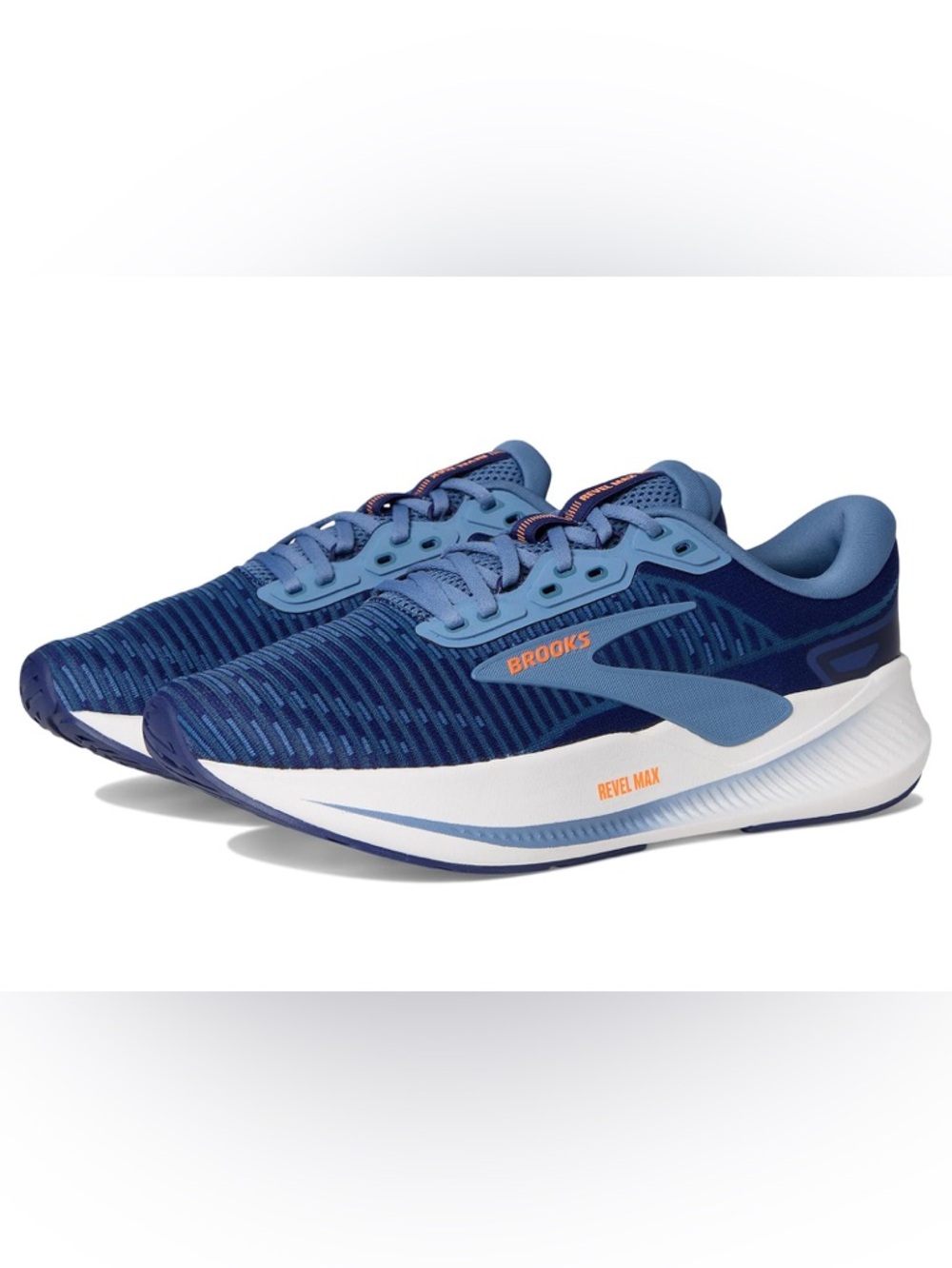 Brooks Revel Max Running Shoes Beacon Blue/Moonlight/Orange Size 15
